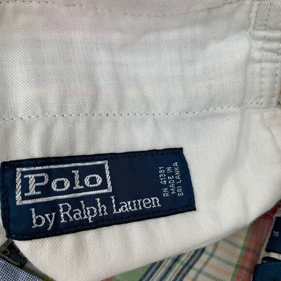 Polo Ralph Lauren Sportswear Shorts Mens 36 Colorful Plaid Cotton Flat Front - Picture 9 of 14